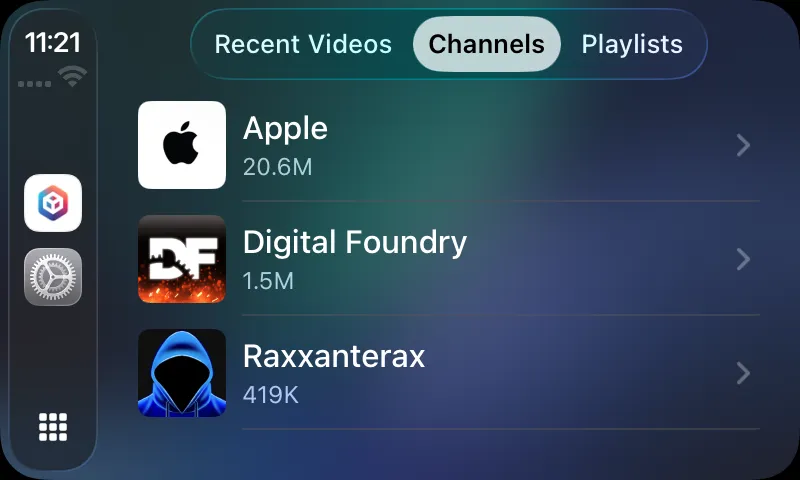 CarPlay channels