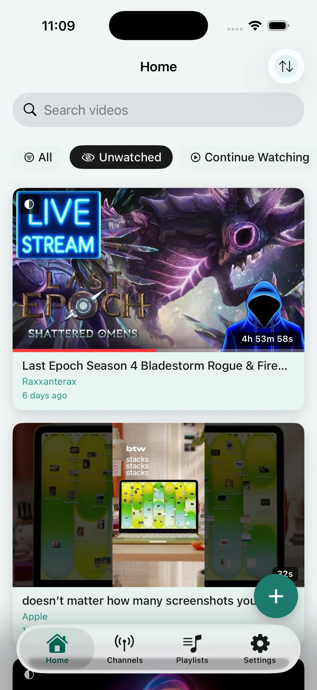 iArchivist home screen