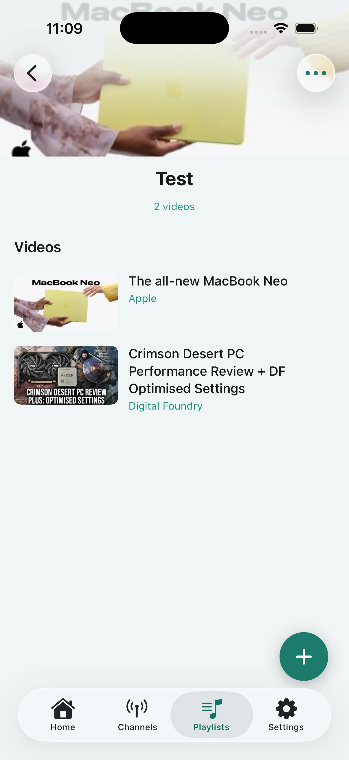 Playlist detail view