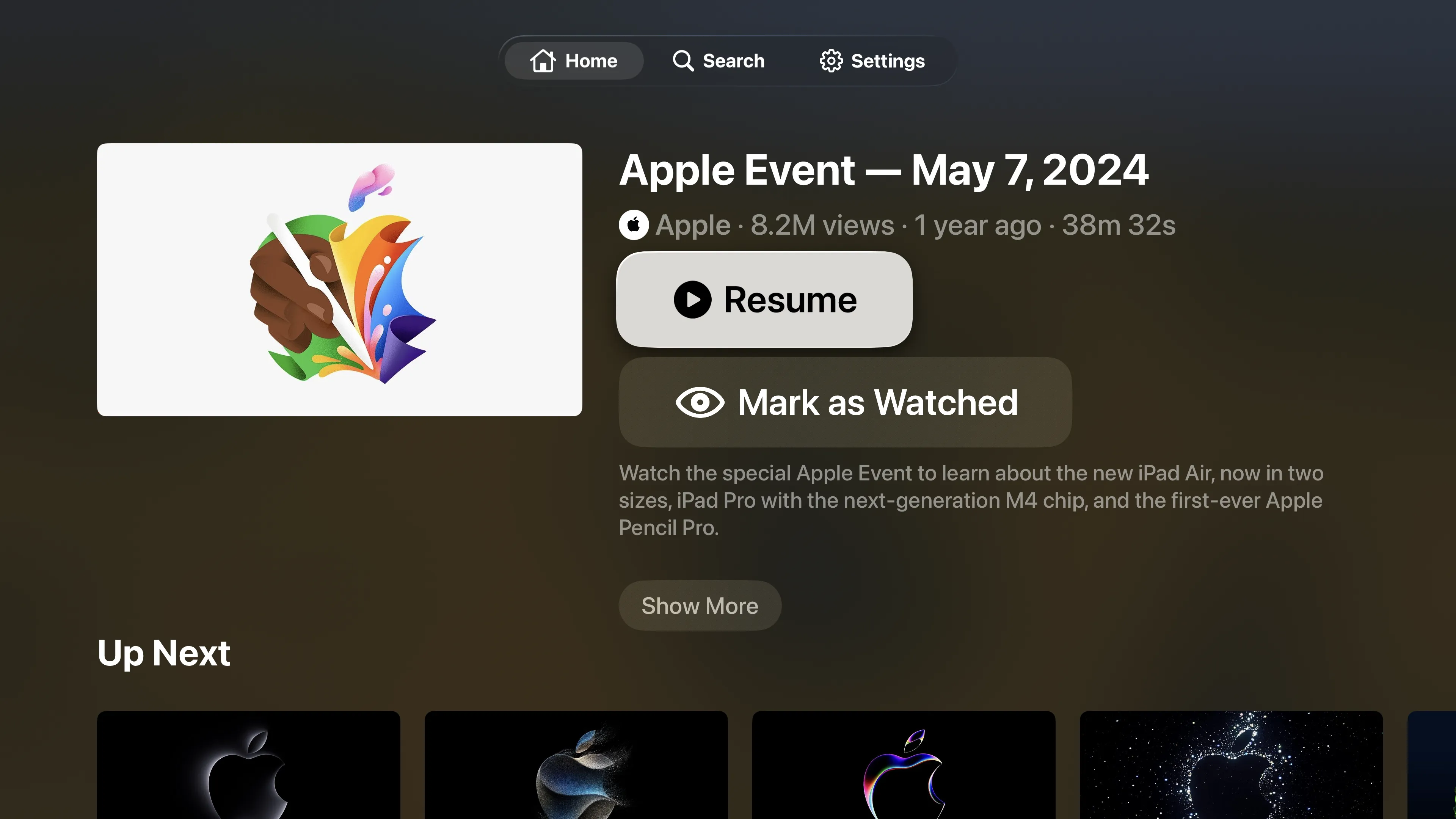 Apple TV video detail