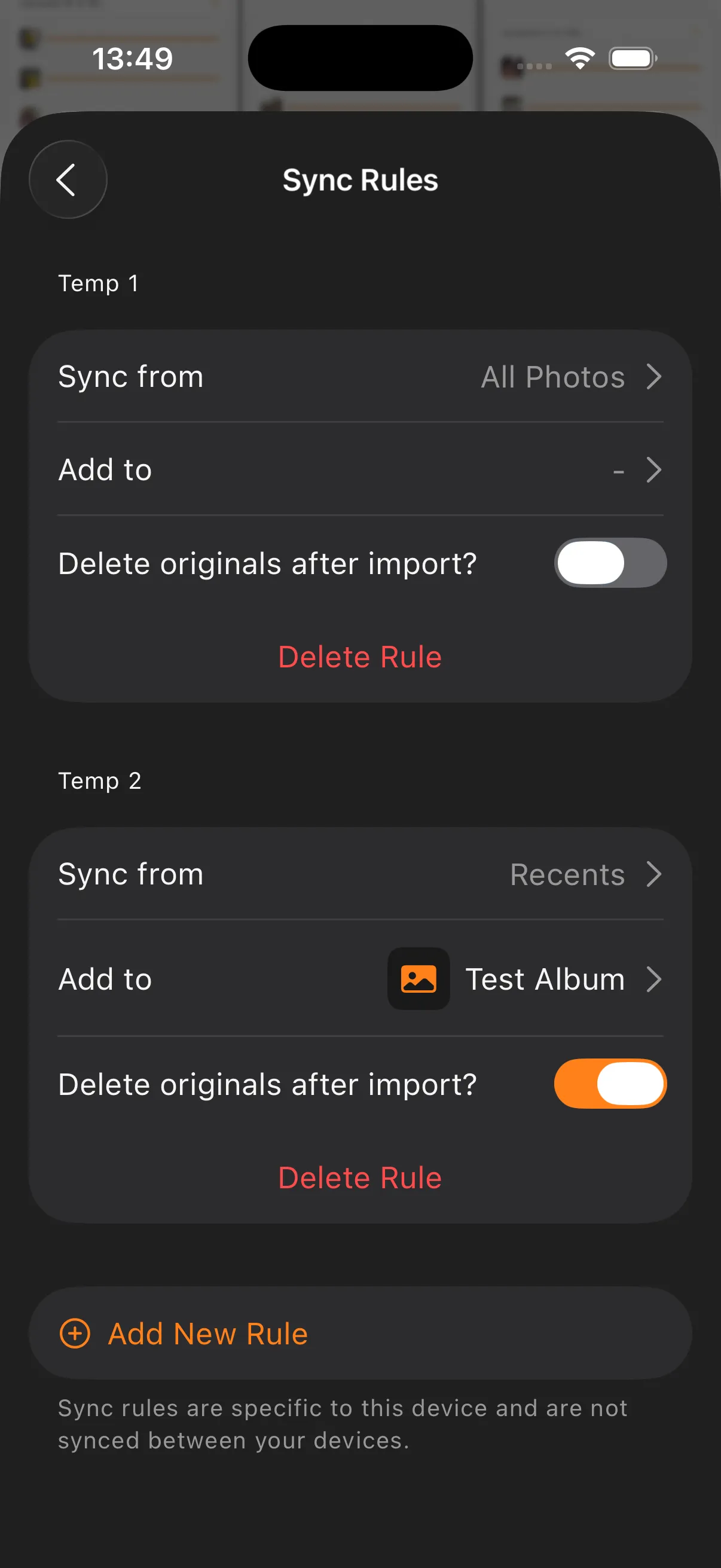 Prismic – sync rules targeting different servers and albums