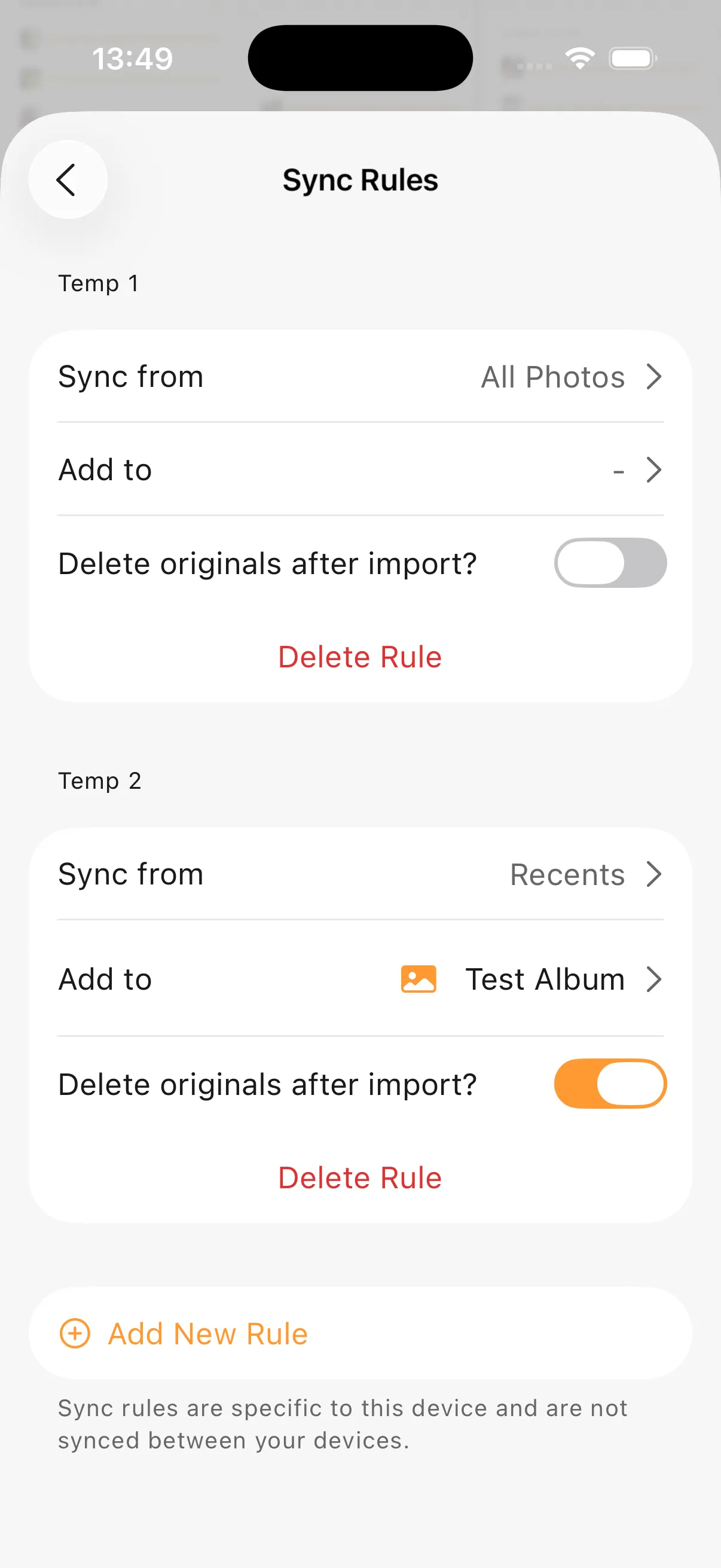 Prismic – sync rules targeting different servers and albums